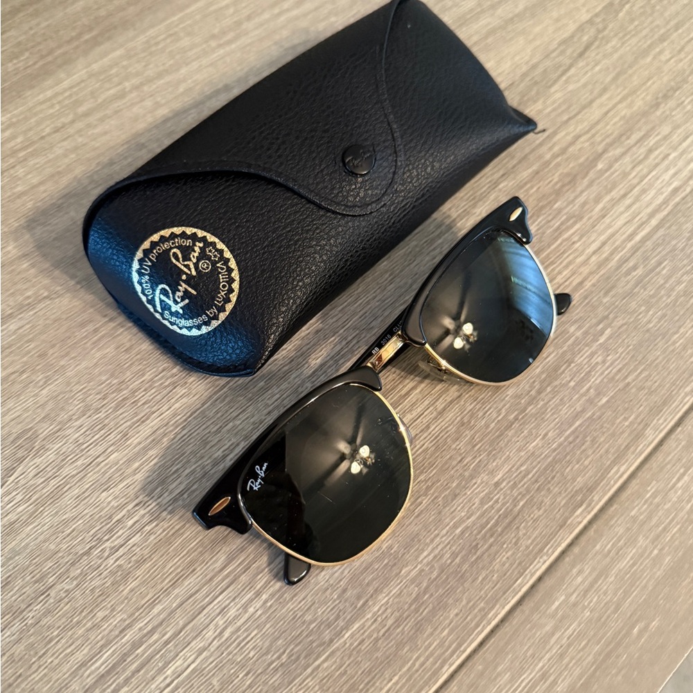 Ray-Ban Club master Black and Gold Sunglasses